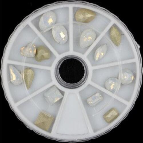 The Hugely Popular! Mix 7 Shapes and 8 Sizes Manicure K9 Protein color Crystal Glass Rhineston Pointback NAIL ART 16pcs/piece