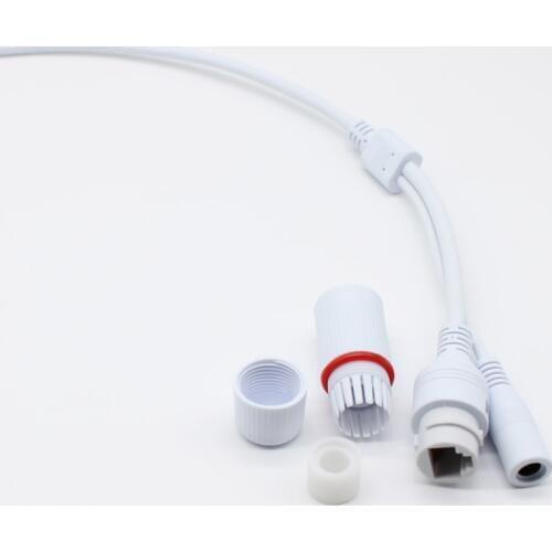 2pcs weatherpoof CCTV IP network Camera PCB Module video power end cable RJ45 female & DC male connectors 9pin with Terminals