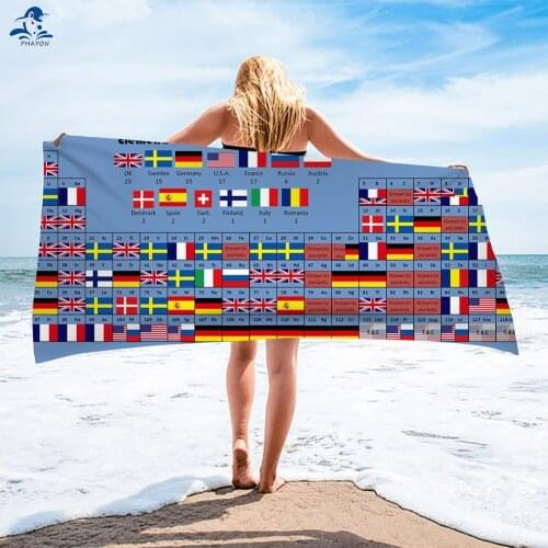 PHAYON Multi Country Flag Microfiber Bath Towels For Adult Sand Free Quick Dry Beach Towel Beach Poncho Sun Lounger Blanket