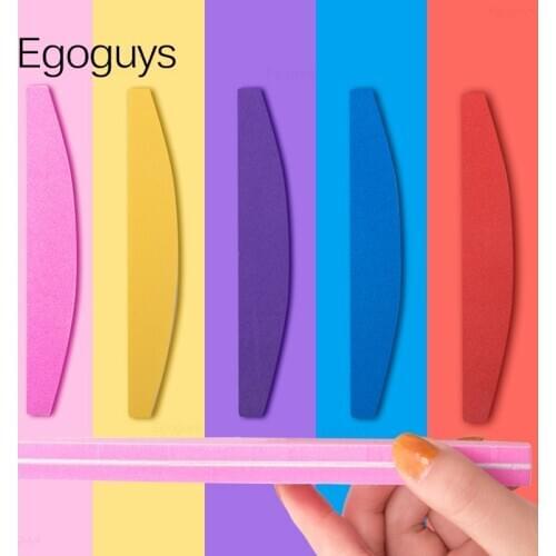 100/180 Half Moon Nail File Polishing Sandpaper Stick Grinding Block Nail Art Lapping Burnish Manicure Sanding Buffing Device