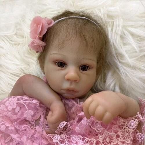 Adolly 20 Inch Realistic Reborn Baby Doll Soft Weighted Simulation Silicone Vinyl Newborn Lifelike Boy Girl Toy ad20c009