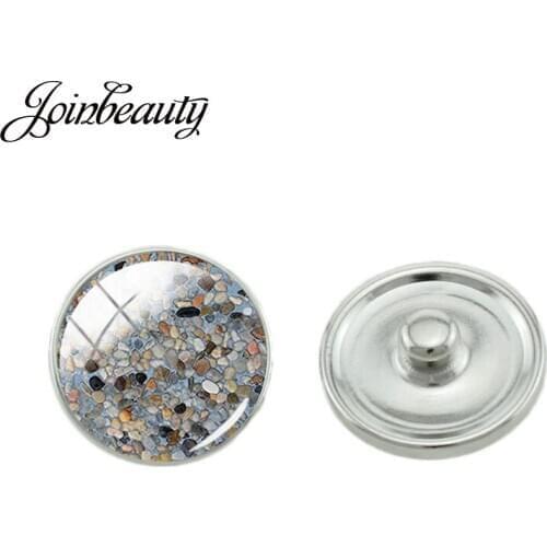 JOINBEAUTY Texture Pattern Charms 10/16/18mm Marble Stone Texture Glass Snap Button For DIY Bracelet Snaps Jewelry 5pcs/lot MS35