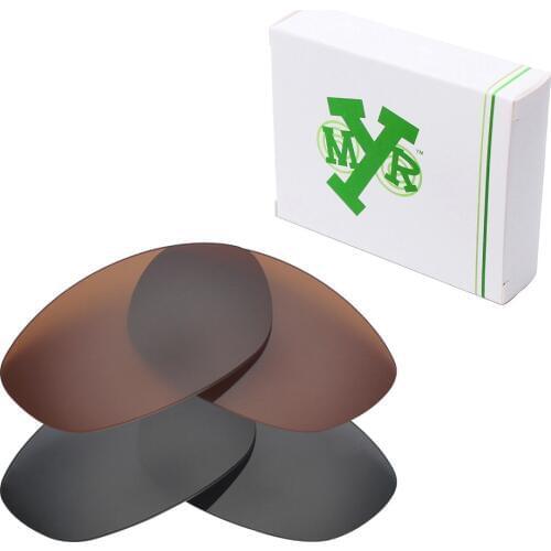 Stealth Black & Bronze Brown 2 Pairs Mryok POLARIZED Replacement Lenses for Oakley Fives 2.0 Sunglasses