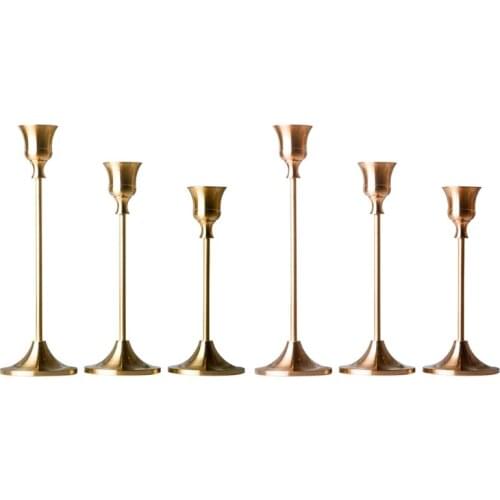 T3EC 3pcs/set Metal Candelabra Candle Holder Wedding Table Centerpieces Stand Candelabrum Desktop Home Decor