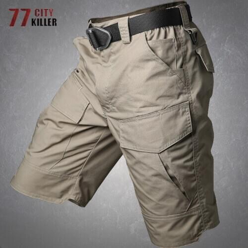 Tactical Shorts Men Waterproof Wearable Cargo Shorts Male Outdoor Loose Commute Clilmbing Multiple Pockets Military Mens Pants