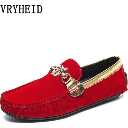 VRYHEID High Quality Loafers Men Casual Shoes Moccasins Slip On Mens Flats Fashion Men Shoes Male Driving Shoes Big Size 38-48