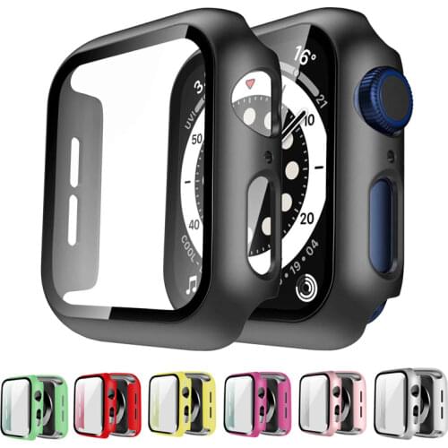 Glass + Cover For Apple Watch case 6/SE/5/4/3/2/1 iWatch 42mm 38mm bumper Tempered Glass for apple watch 44mm 40mm 42mm 38mm