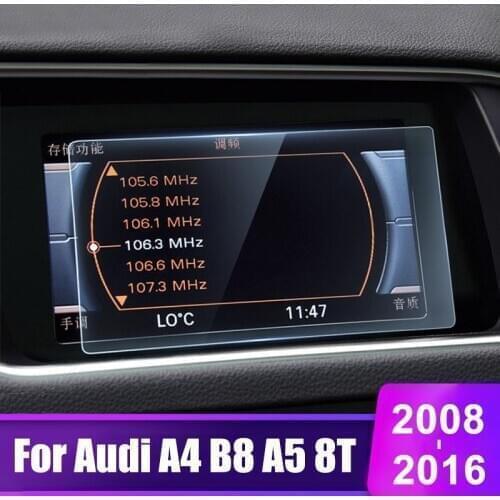 For Audi A4 B8 A5 8T 2008-2015 2016 Tempered Glass Car GPS Navigation Screen Protector Film LCD Touch Display Protective Sticker