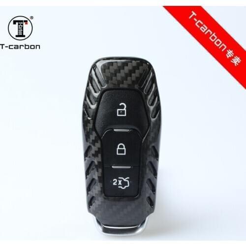 For Ford Mustang 3 button straight buckle type carbon fiber key Shell box key protective case