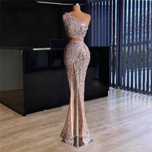 Lowime Robe Pink Cut-Out Design Party Dresses Arabic Evening Gowns 2021 Customized Beading Saudi Arabia Mermaid Prom Dress Plus