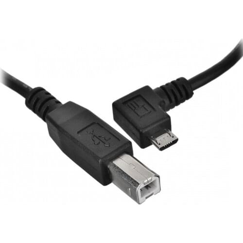Zihan 60cm Left Angled 90 Degree Micro USB OTG to Standard B Type Printer Scanner Hard Disk Cable