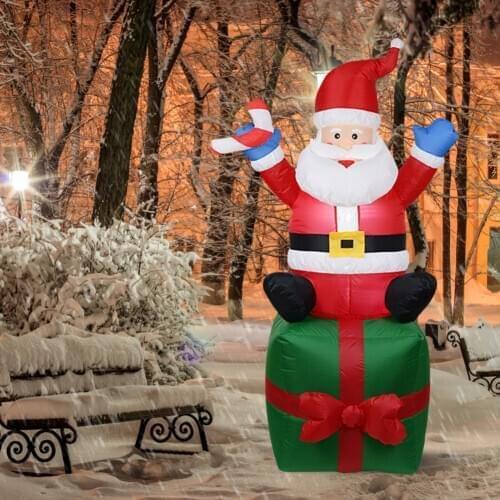 1.8m Inflatable Sitting Santa Claus Model Doll Christmas Suit Decoration Yard Prop for Xmas New Year Holiday Navidad Ornament