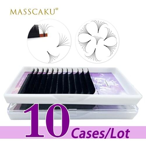 10case/lot Hot selling one second rapid blooming bulk private label easy fan korean pbt material eyelash extensions makeup tools