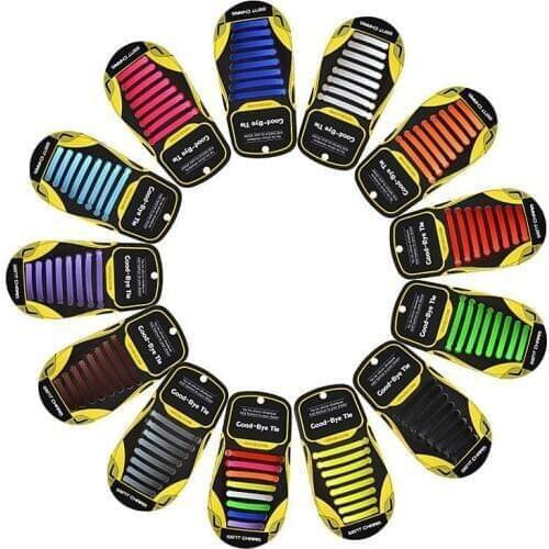 16Pcs/Lot New No Tie Silicone Shoe Laces Creative Shoelaces For Unisex Women Running Elastic Silicone Shoe Lace All Sneaker