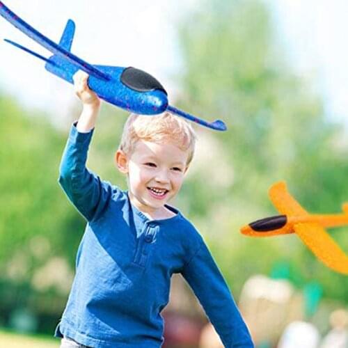 2 PCS Big Foam Plane Glider Hand Throw Airplane Light Inertial Bubble Planes EPP Outdoor Launch Kids Toys for Children Boys Gift
