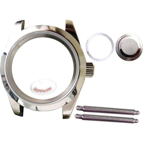 39MM Stainless Steel Watch Case Bottom Cover Kit for Miyota 8215 for Mingzhu 2813 3804 Watch Mechanical Watch Movement