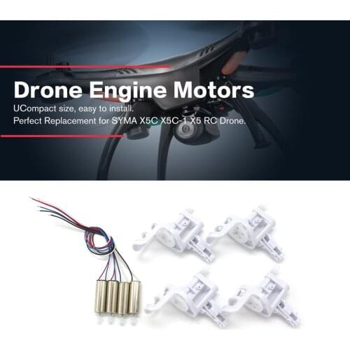 4PCS Motor Engine 4PCS Motor Base Spare Part Kit for SYMA X5C X5C-1 RC Drone Quadcopter Replacement Accessory