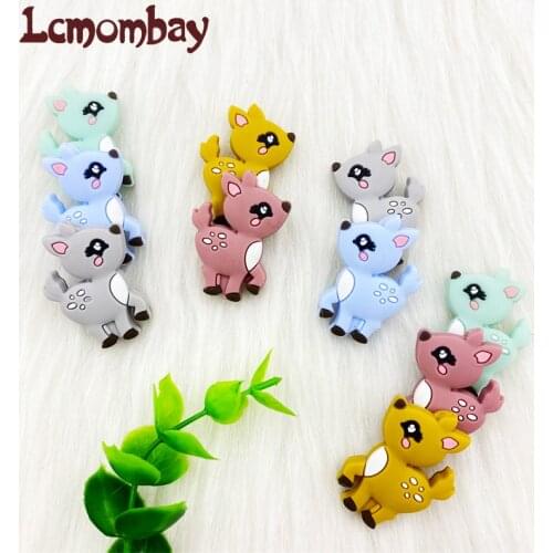 50/100Pcs Silicone Fawn Beads Food grade Chewable DIY Accessories BPA Baby Free Teether beads