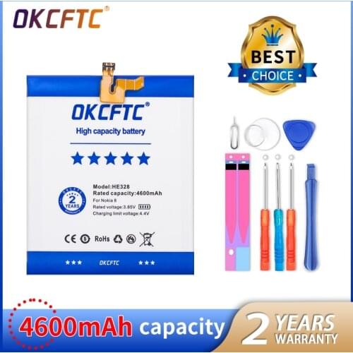 OKCFTC HE328 4600mAh Battery for Nokia 8 Nokia8 TA-1004 N8 H 328 Batteries