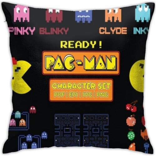 Pacman Game Over 5 Dakimakura Pillow Case Pillow Cover Sofa Cushion Satin Pillowcase Cushion Cover 50x50