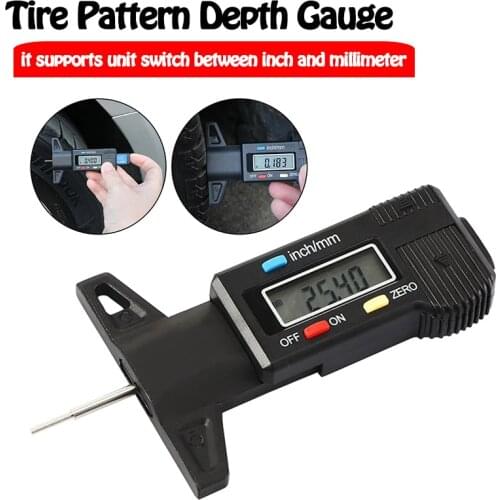 0-25mm Digital Tyre Tool Pressure Tread Depth Gauge With Light tire gauge tire depth tire car worker driver measure Brake Wear