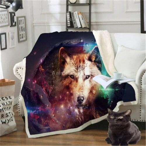 Fantasy Wolf Throw Blanket 3D Print Fleece Blankets For Beds Home Textiles Luxury Adult Gift Warm Bedspread Fashoin Cool Animal