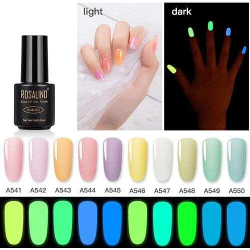 Nail Polish Soak Off UV Gel Night Glow In Dark Gloss Gel Lak Gel Polish Need Base Top Coat Fluorescent Luminous Gel