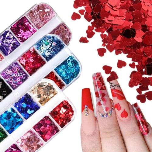 Holographic Nail Glitter Flakes Sequins Star Poker Mermaid Summer DIY Butterfly Acrylic UV Gel Nails Decor Tools