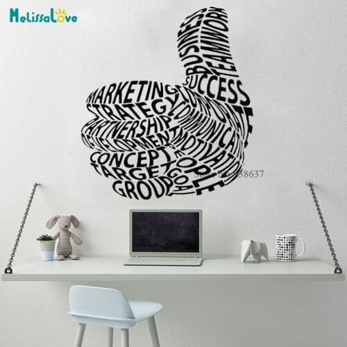 Good Job Funny Office Decal give a thumbs up Creative Word Design Encourage Motivating Removable Vinyl Wall Sticker BB455