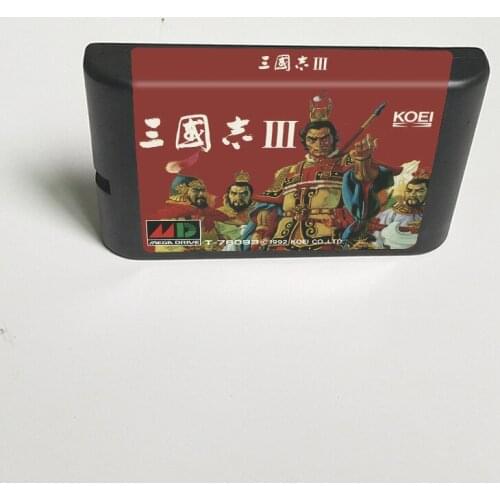 San Guo Zhi III - 16 Bit MD Game Card for Sega Megadrive Genesis Video Game Console Cartridge