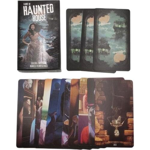 Haunted House Tarot Deck Coated Paper 78 Card Prophecy Divination Tarot Card Adult Children Game Friend Entertainment Board Game