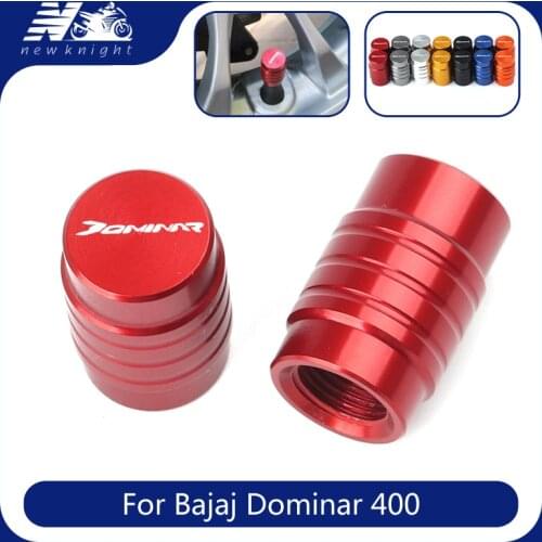 2 Pcs With Logo For Bajaj Dominar 400 Motorcycle Accessories CNC Aluminum Tire Valve Caps Wheel Stem Air Airtight Covers