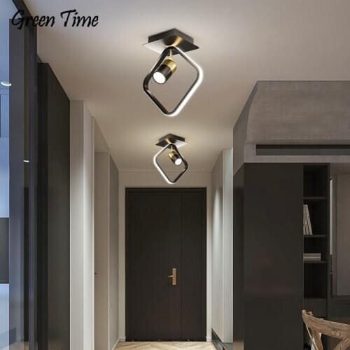 Round&Square Modern Led Ceiling Light Corridor Light For Living room Kitchen Home Ceiling Lamp Black Finished Metal Lamp Fixture
