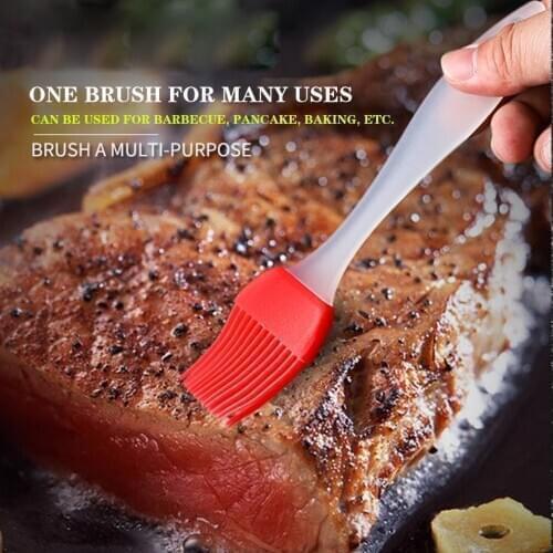 Hot Easy To Clean Pastry Brushes BBQ Oil Brush For Barbecue Grill Heat Resistant Silicone Basting Brushes For Cooking Kitchen