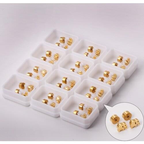 12 Pairs 316l Stainless Steel Cute Animals Elephant Girl Stud Earring Earrings For Gold Silver Color Women Jewelry Wholesale