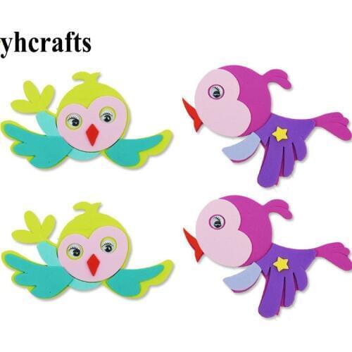 1bag/LOT EVA foam bird without stickers,19 design Creative activity diy toys Early learning educational toys Kindergarten diy