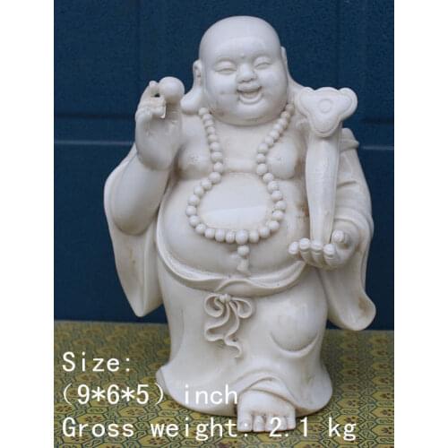 Happy Chinese dehua white porcelain maitreya Buddha statues ball flexibly