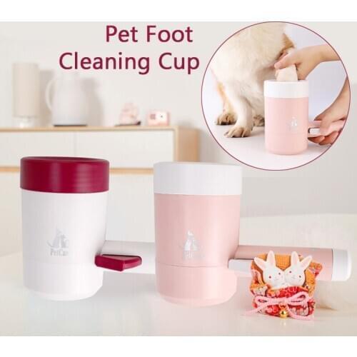Pet Cat and Dog Foot Cleaning Cup Paw Cleaning Tool Manual Button Cleaner Combs Silicone Soft Manual Paw Clean Brush