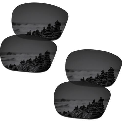 SmartVLT 2 Pairs Polarized Sunglasses Replacement Lenses for Oakley Sliver Stealth Black and Stealth Black