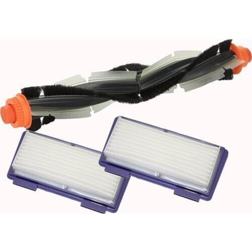 1pcs Replacement Combo Roller Brush+HEPA Filterx2 for Neato XV-21 XV Signature Pro XV-11 XV-12 XV-15 Curved Combo Roller Brushes