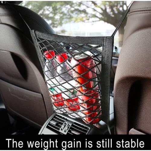 Car Seat Storage Bag Strong Elastic Organizer Mesh Net Bags for Stowing Auto Vehicles Between Car Seats Luggage Holder Pocket