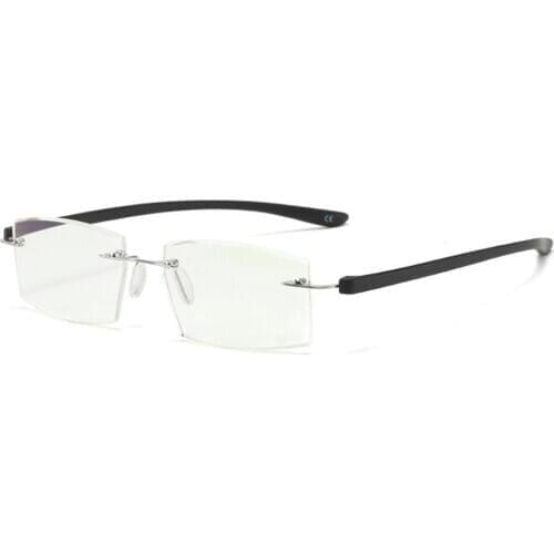 Super Light Fashion Mens Business Rimless Anti Blu Light Reading Glasses +0.75 +1 +1.25 +1.5 +1.75 +2 +2.25 +2.5 +2.75 +3 to +4