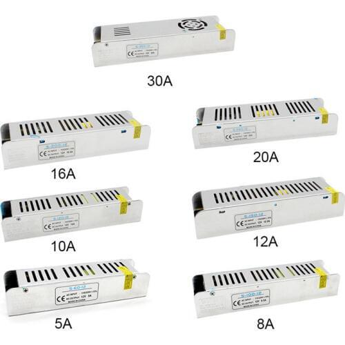 DC12V 5A 10A 15A 20A 30A Sub-Mini Universal Regulated Switching Power Supply For LED CCTV