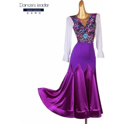 Ballroom Dance Skirt Female Child Adult Elegant Top Practice Clothes Suit Waltz Dancewear Big Swing Skirt Shirt Competition Set