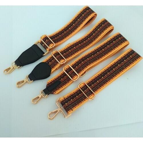 New womens bag wide shoulder band color stripe ethnic style replacement bag belt adjustable lengthen bag load reduction long st