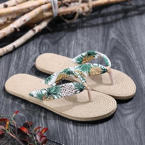 Flowers Print Women Summer Fashion Concise Anti-slip Wear-resistance Pattern Sweet Flip Flops