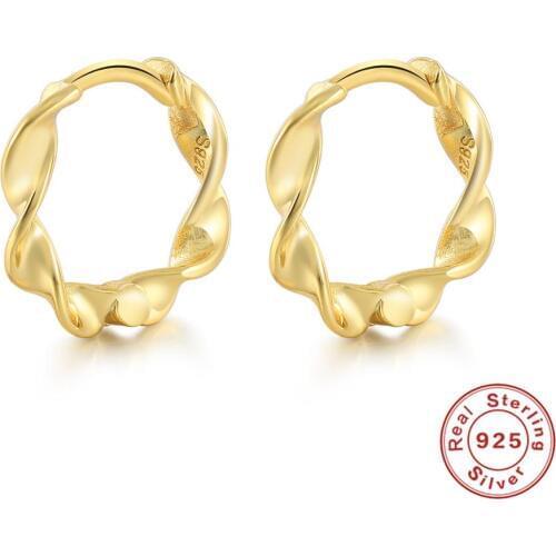 2020 New S925 Sterling Silver Earrings For Women Accessories Fashion Wave Pattern Twisted Rope Mini Jewelry Wholesale