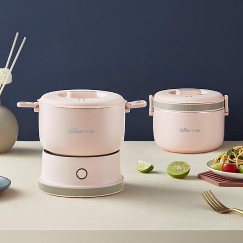 110-240V Collapsible Electric Multicooker Hot Pot Portable Travel Non-stick Split Type Cooking Pot Electric Cooker 1L