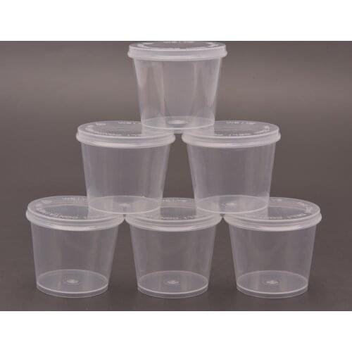 25pcs 25ml Disposable Plastic Takeaway Sauce Cup Containers Food Box Paint Box with Hinged Lids Pigment