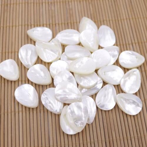30PCS Teardrop Shell Top Hole White Sea Mother of Pearl Jewelry Making